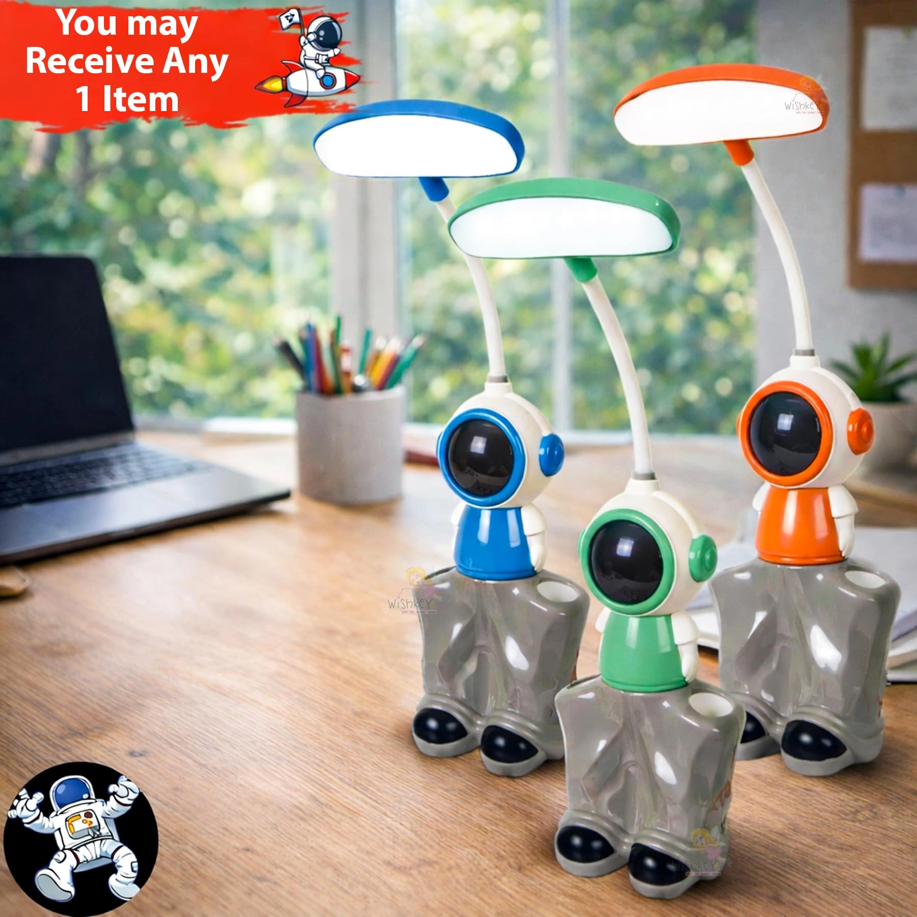 3-in-1 LED Desk Lamp - Astronaut Theme Rechargeable