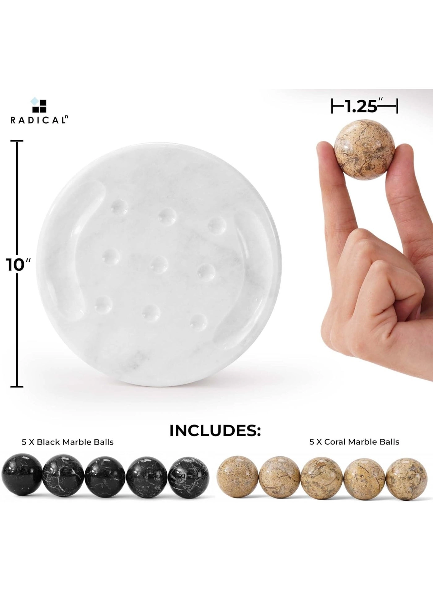 tic_tac_toe - Marble Handmade Red and Coral