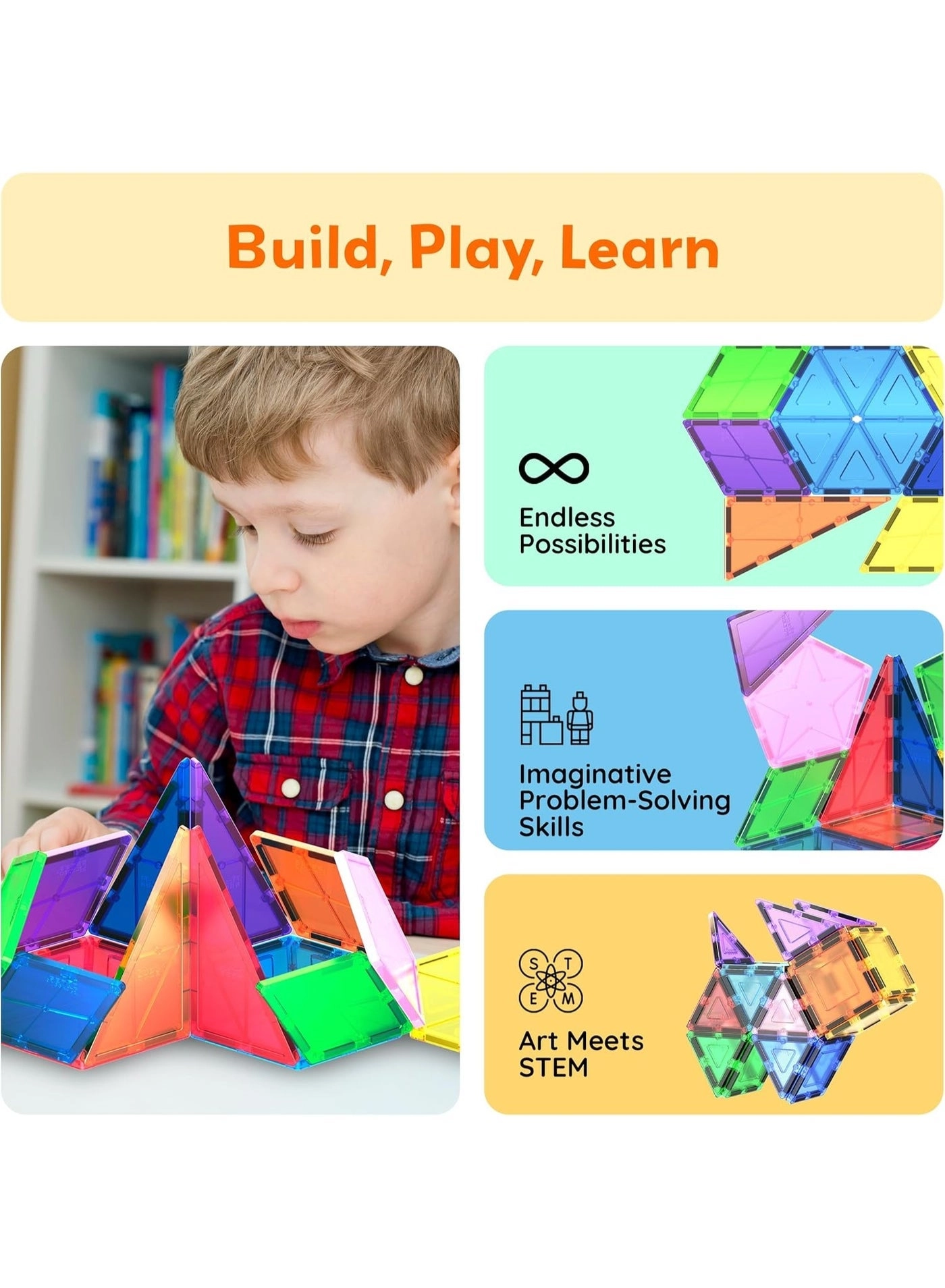 Magnetic Tiles 3D Geometry - 16 pcs