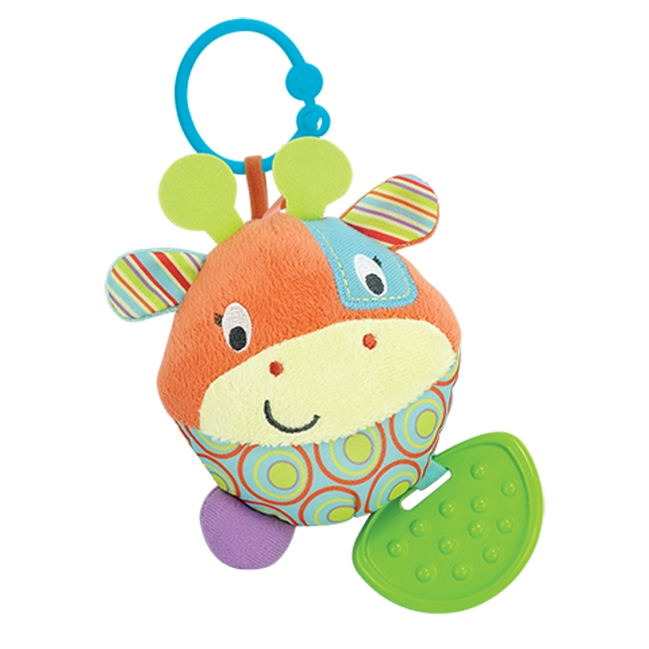 WinFun Little Pals Round Patch The Giraffe Teether Rattle - Multicolor