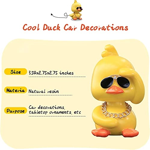 Cute Yellow Duck Car Ornaments - Resin
