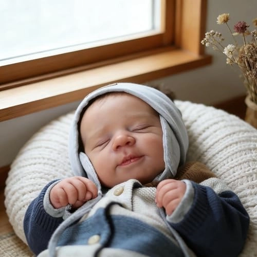 Reborn Baby Doll - 18 Inch Silicone Girl Sleeping Ages 3+