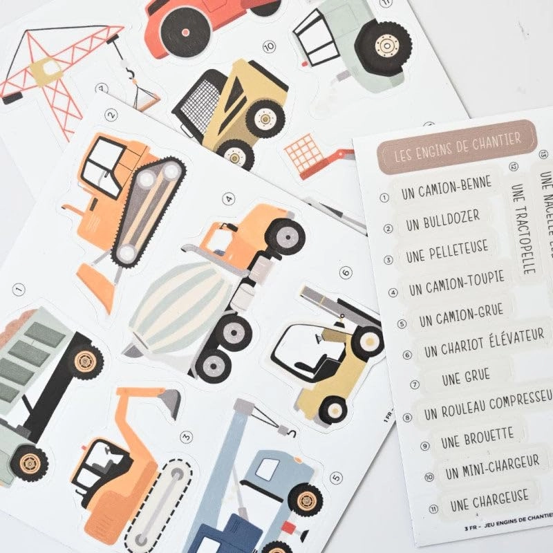 Magnetic educational game - Construction machinery - 3 years 39 pieces