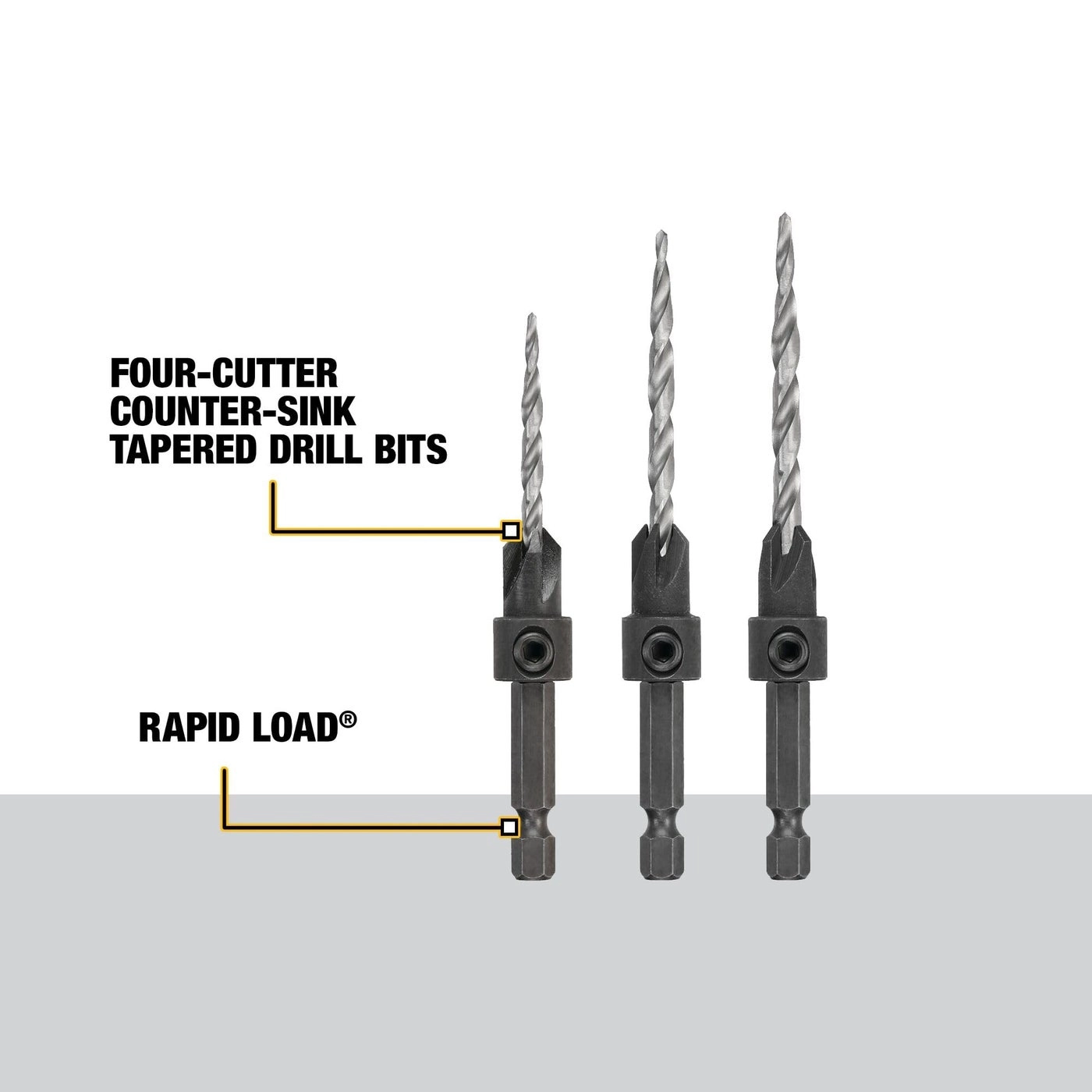Countersink Drill Bit Set - High-speed steel 3-Piece #6, #8, #10
