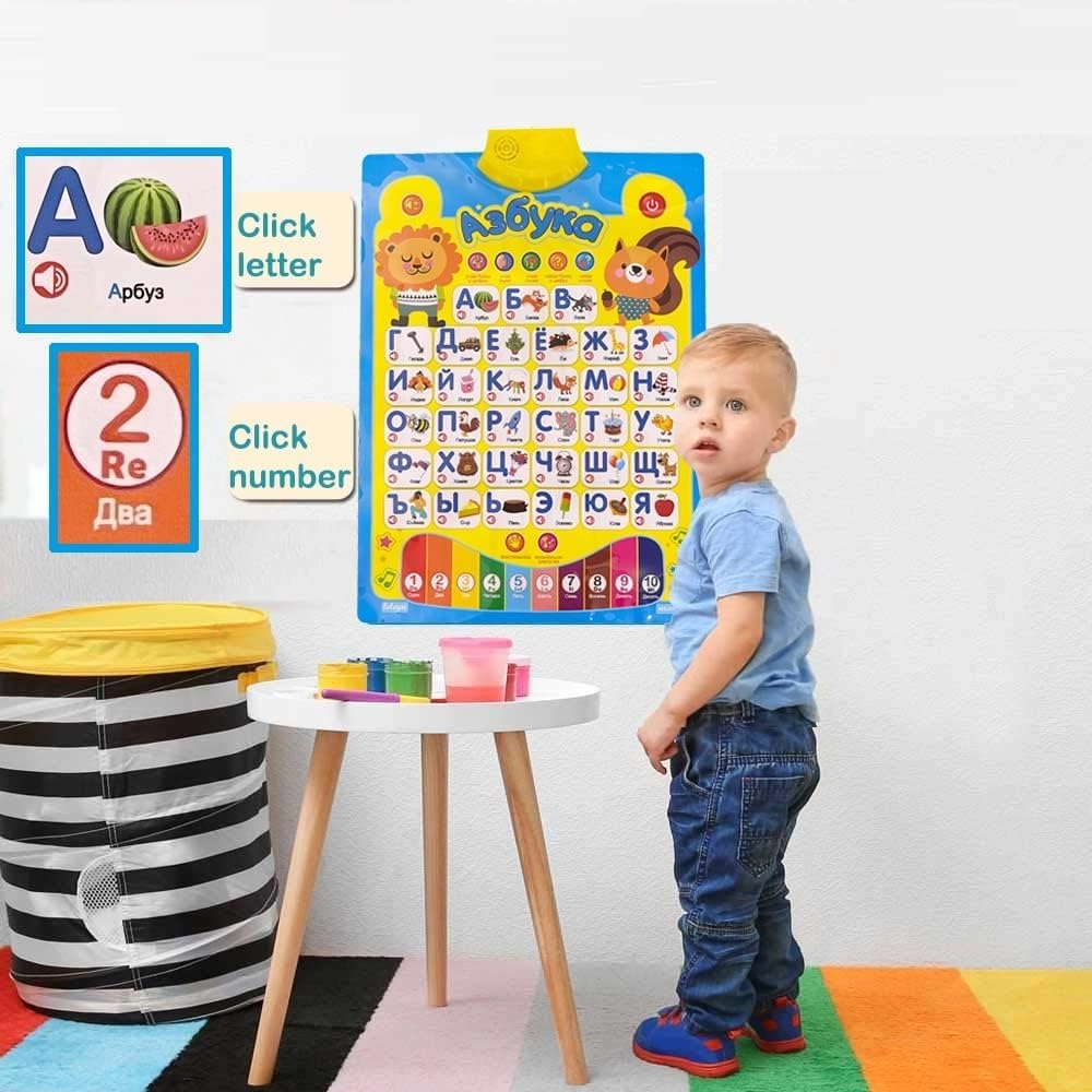 Russian Alphabet Interactive Musical Learning Poster - Suitable for 3 years & above