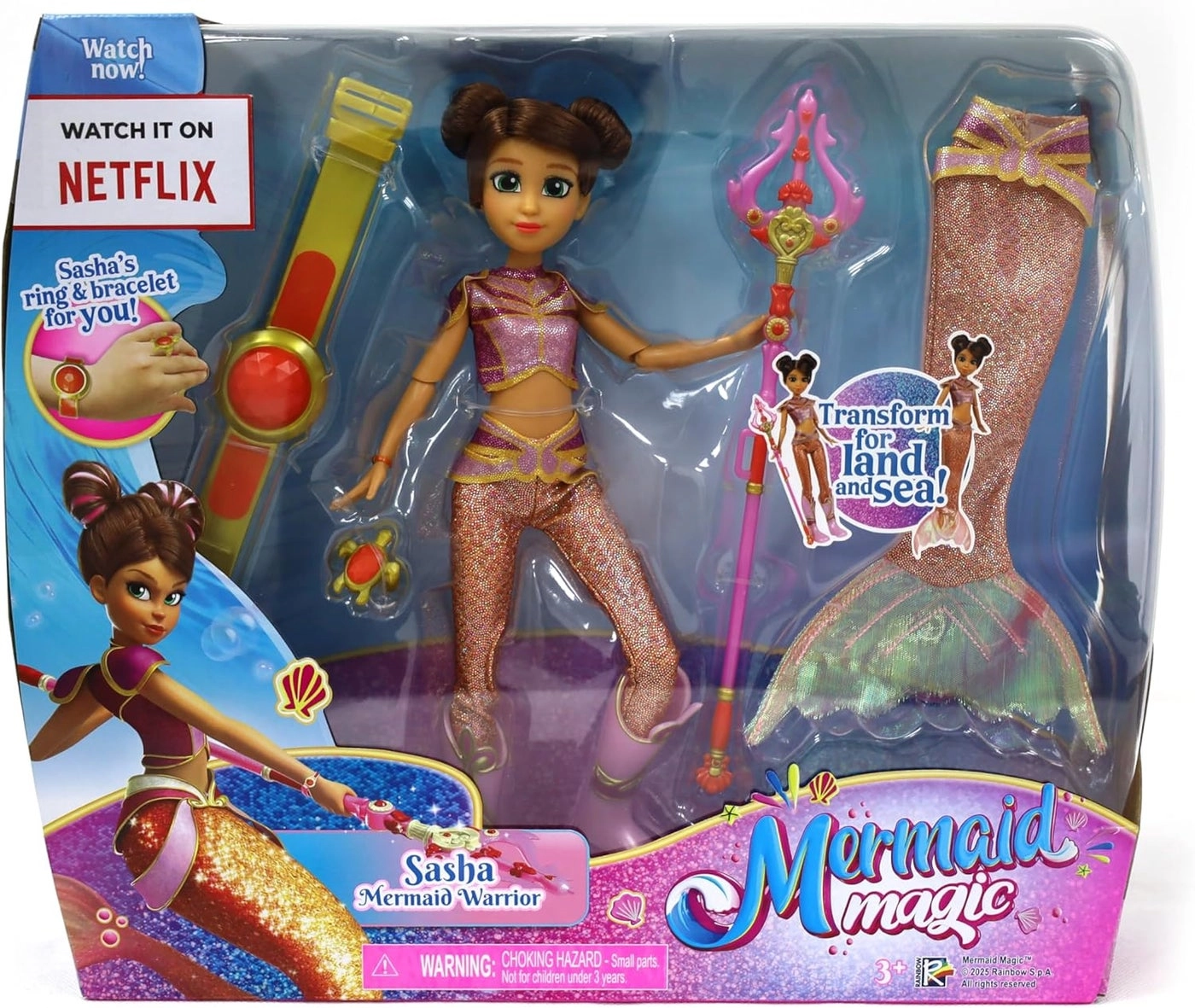 Sasha Warrior Doll - 9-Inches Land and Sea Transformation 2-in-1