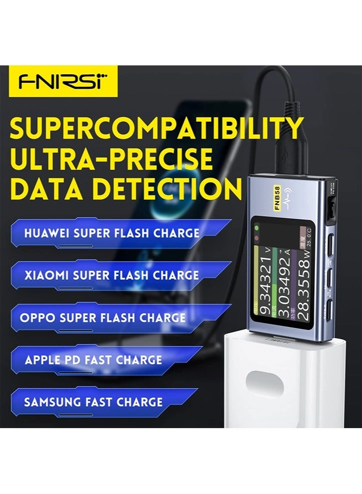 FNB58 - Digital Voltmeter Ammeter USB Tester TYPE-C Fast Charge Detection