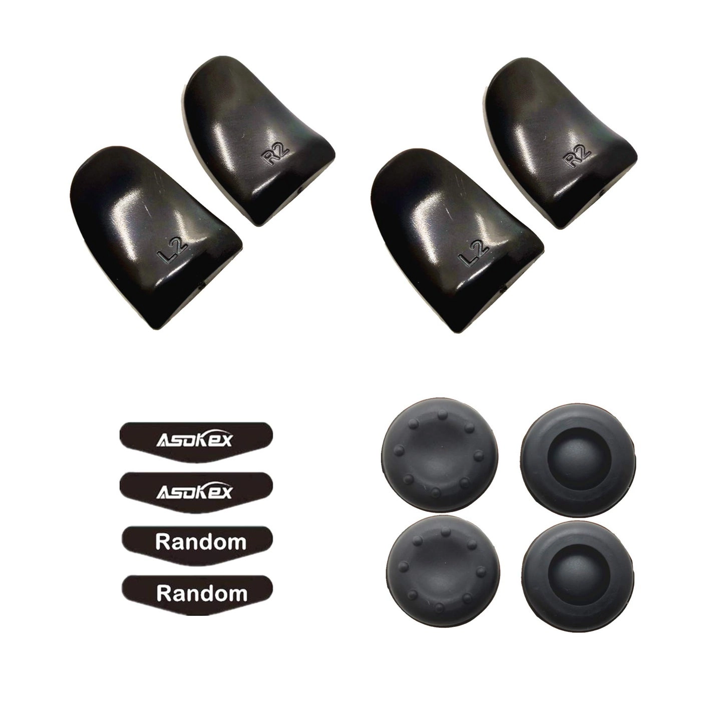 L2 R2 Ps4 Trigger Extenders - 2 Pairs 4pcs Joystick Cap Green