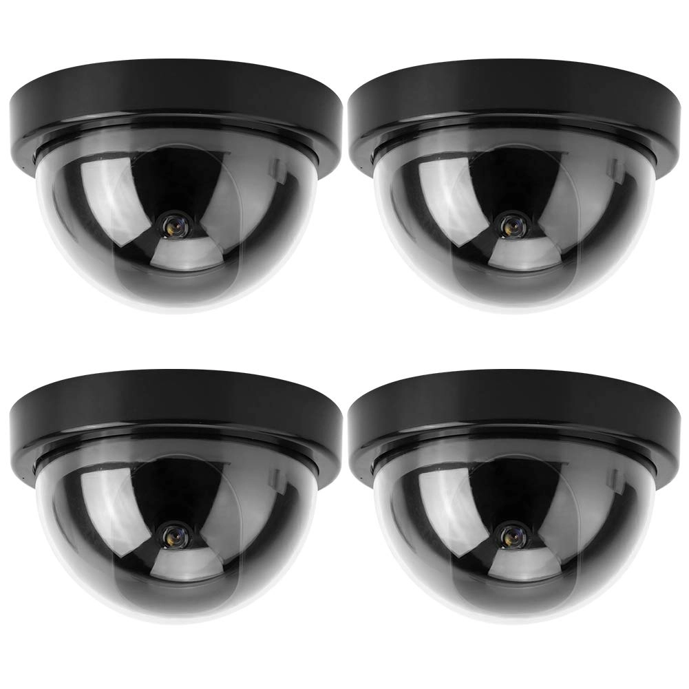 Dummy Security Camera - 4pcs Flashing LED White