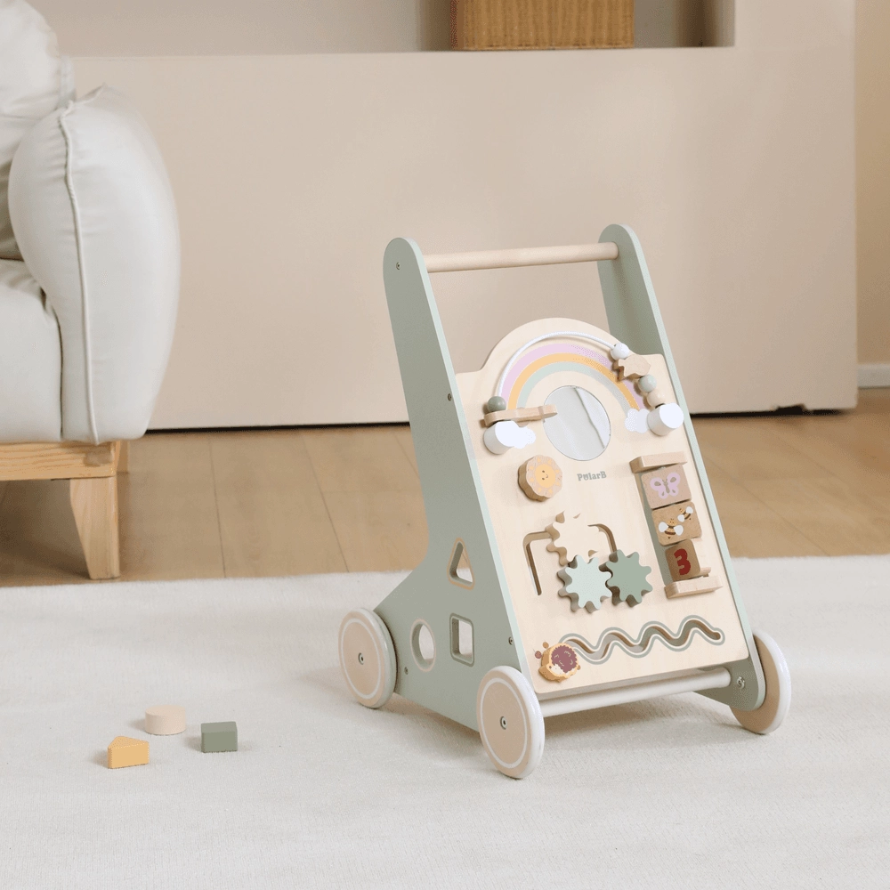 Wooden Baby Walker - 12 months+ Built-In Storage