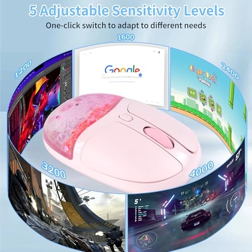 Aqua Mouse with Liquid Quicksand Sequins - Bluetooth USB