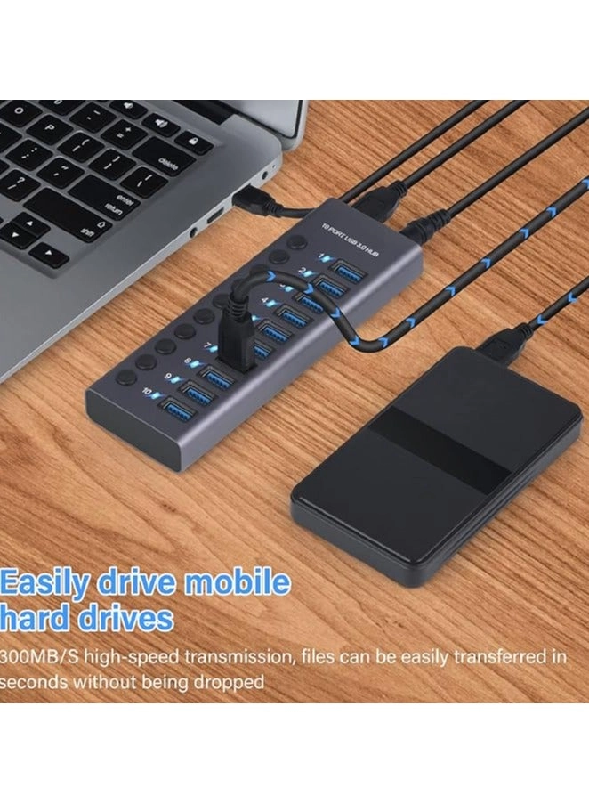 USB 3.0 Hub - 10 Port 60W