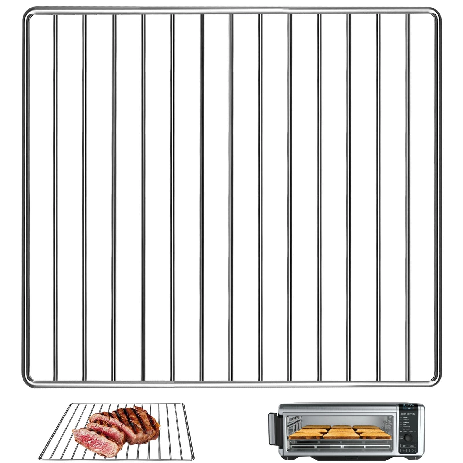 Air fryer grill rack - Stainless steel 2 piece(s) + Magic cleaning cloth - 1 piece(s)
