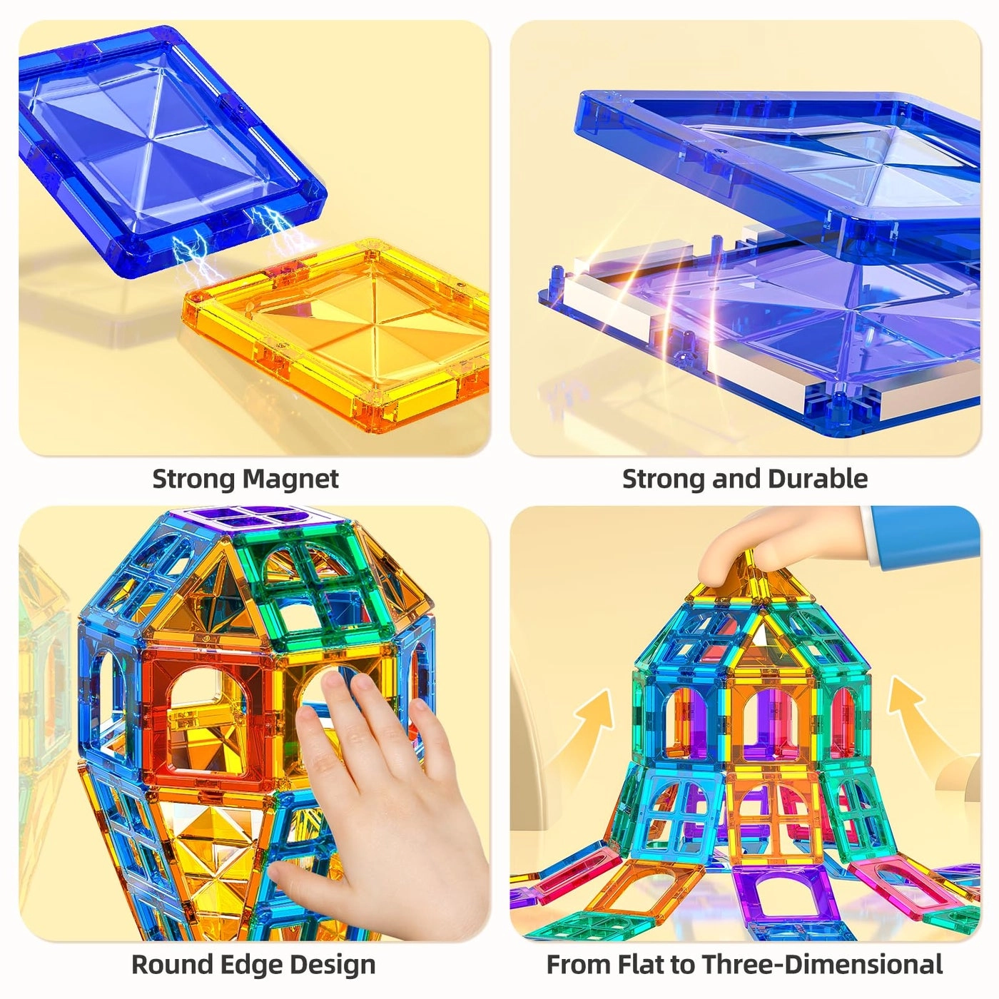 Magnetic Tiles - 3 4 5 6 7 8+ 80 pieces