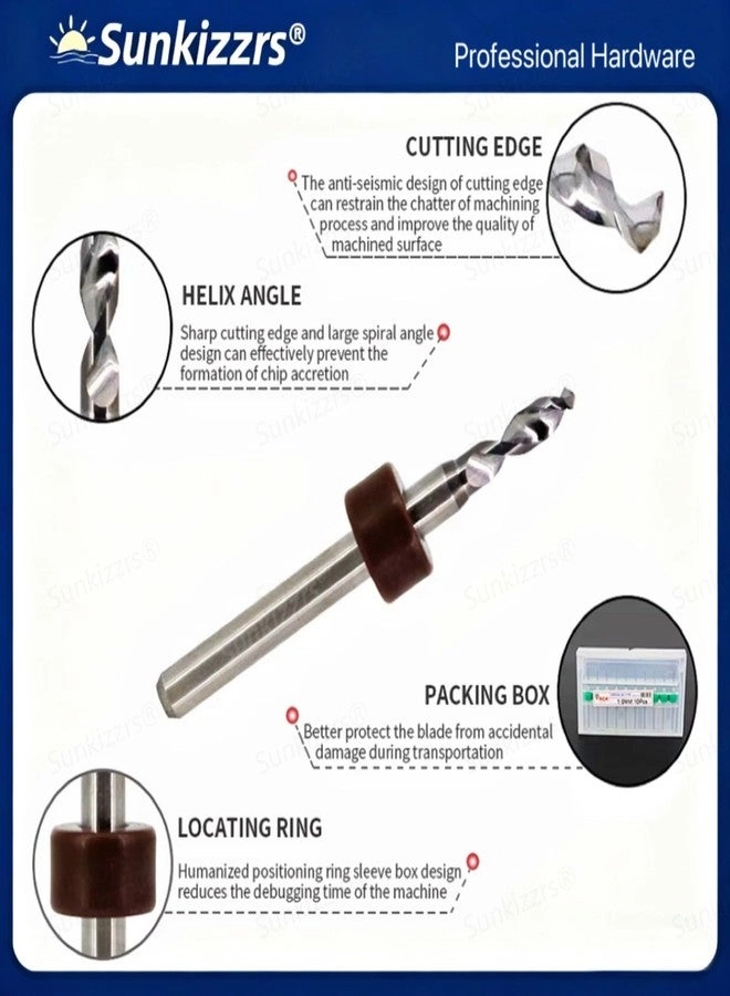 Micro Drill Bits - Tungsten Steel Carbide 10-Pcs 1.1mm-2mm