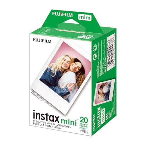 INSTAX Mini LiPlay - Hybrid Instant Camera + INSTAX Mini Twin Film Pack - 20 Sheets + 32GB microSD Card + USB Charging Cable + Hand Strap + Camera and Lens Cleaning Cloth - Grey