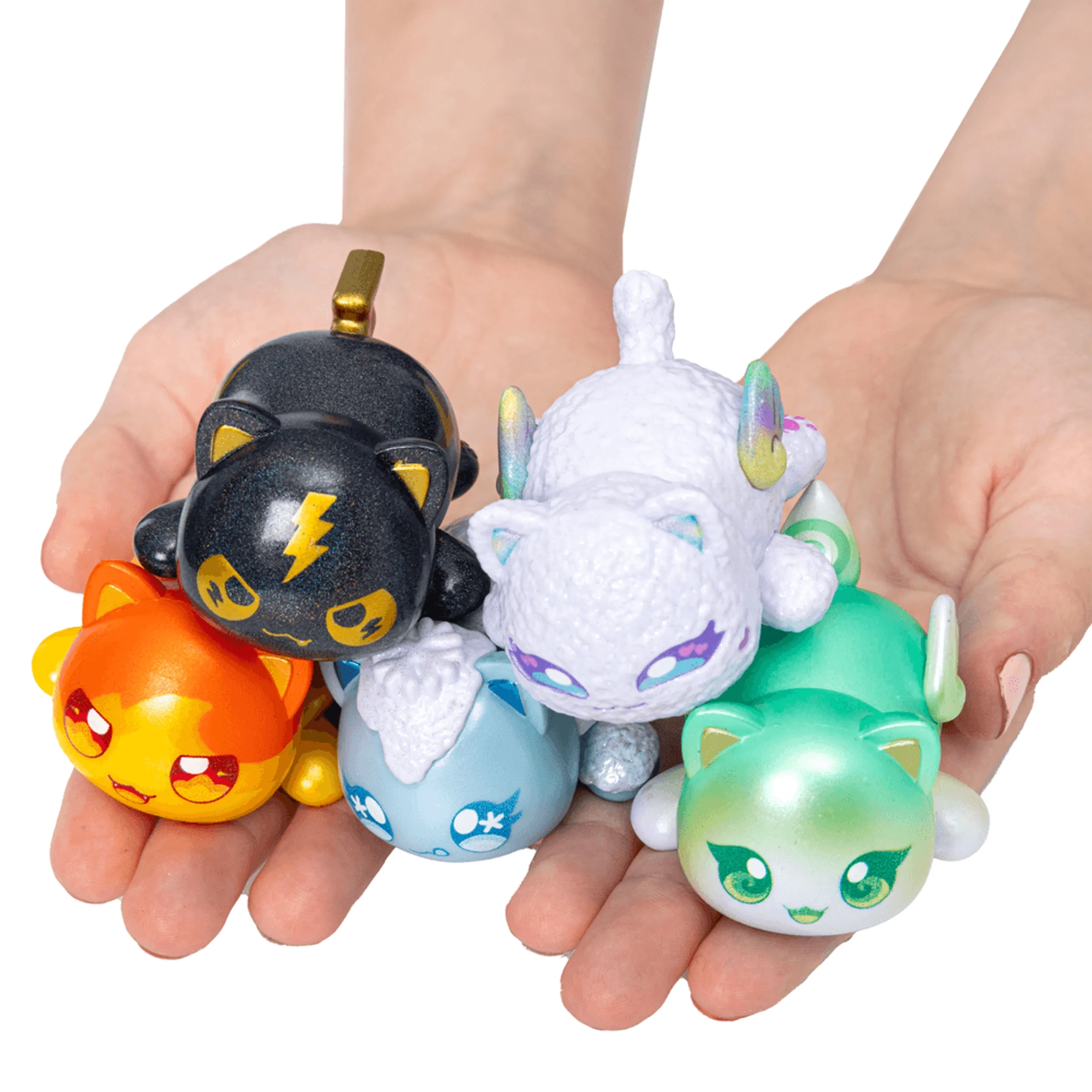 Ice Cat + Fire Cat + Earth Cat + Void Cat + Lightning Cat - MeeMeows Metallic Edition - 5 Pcs