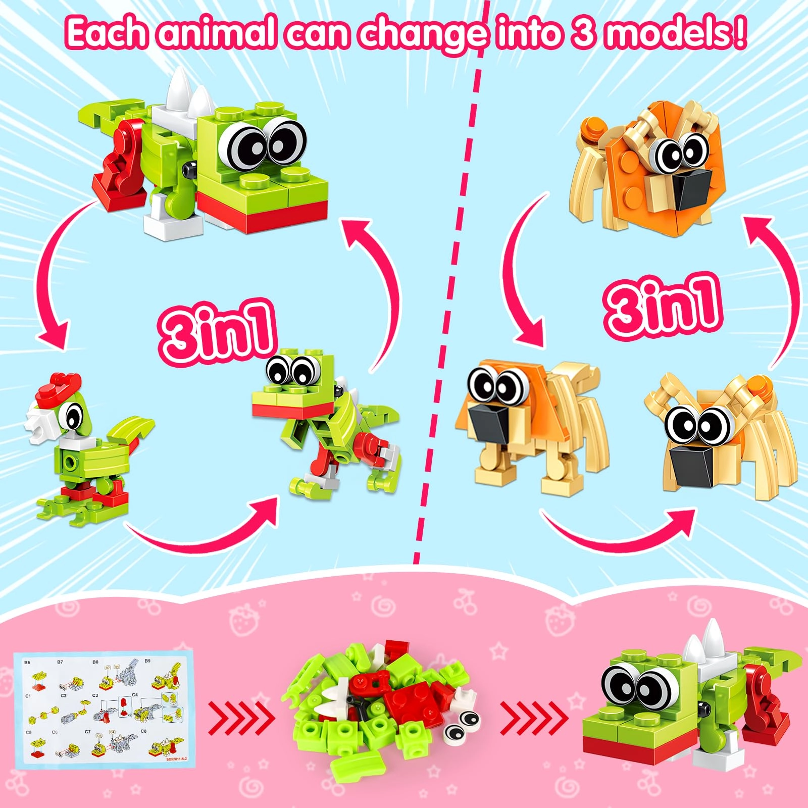 Mini Animal Building Blocks - 20pcs