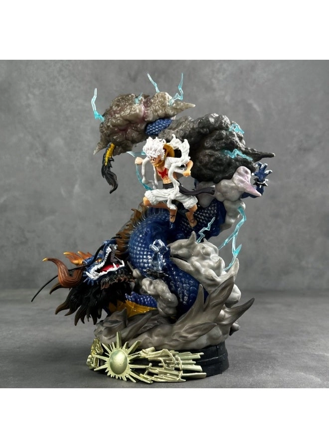 Gear 5 Nika Luffy VS Kaido Dragon Figure - 25cm Battle Scene