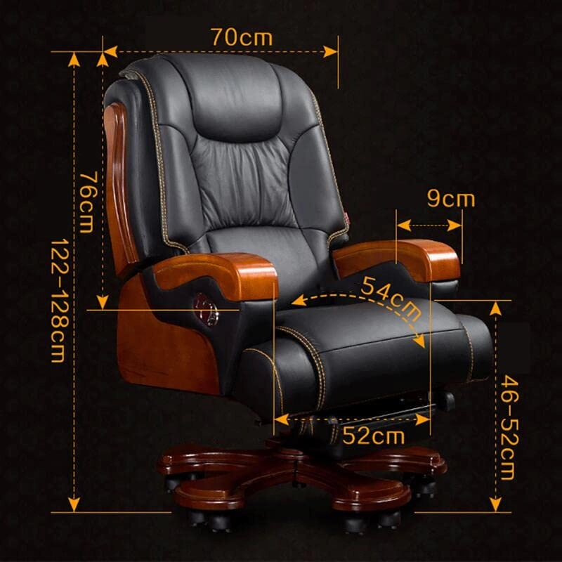 Desk Chair - PU Leather Brown High Back