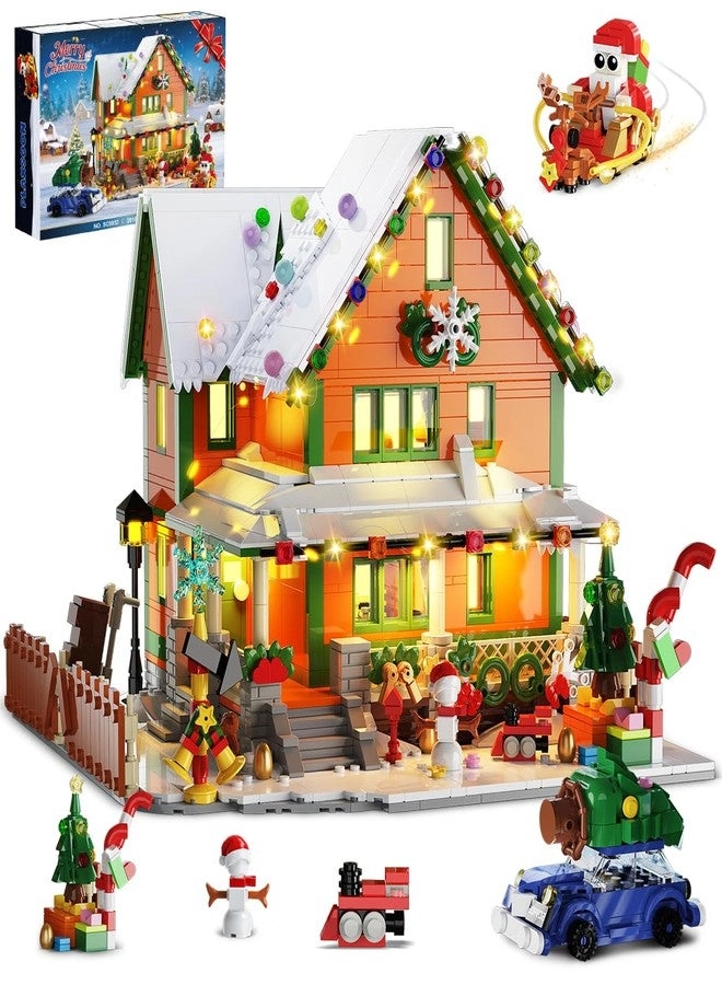 PLAXSOON Christmas House Mini Building Set - Holiday Snow Village