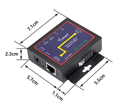 RS232 to Ethernet Serial Device Server - RS232 Male 1 Port RJ45