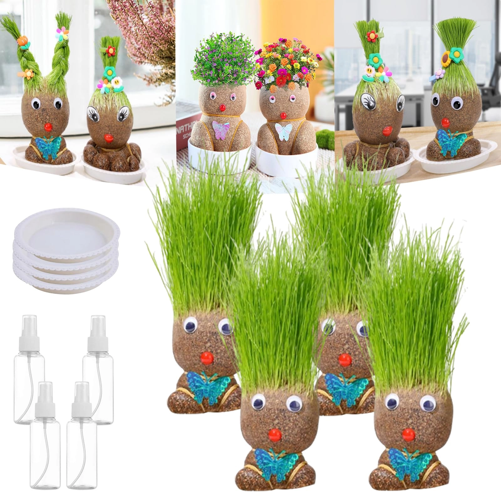 LONGLUAN Grass Head Doll - 4 pcs (hj5k6j65j035285)