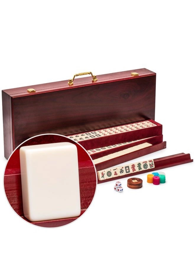 Yellow Mountain Imports Classic Royale II - 166 tiles Redwood Veneer Case