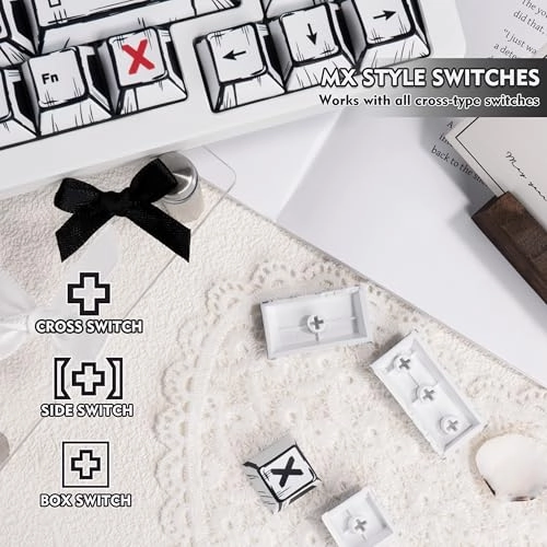 Manga Style PBT Keycaps Set - keyboard