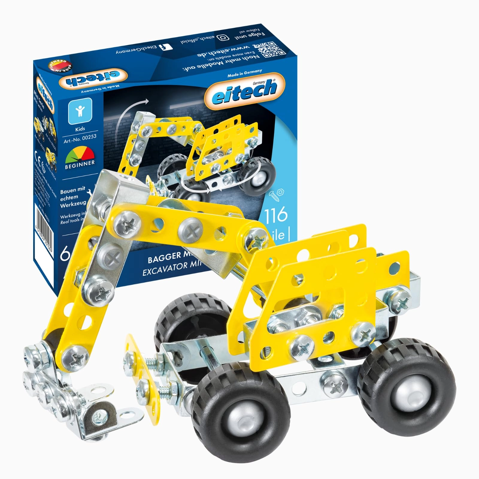 Eitech 00253 Metal Construction Kit - Excavator Mini - 116 pcs for ages 6+