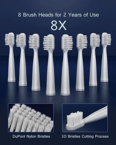 Sonic Electric Toothbrush - 2 Minutes Smart Timer 5 Optional Modes 8 Brush Heads