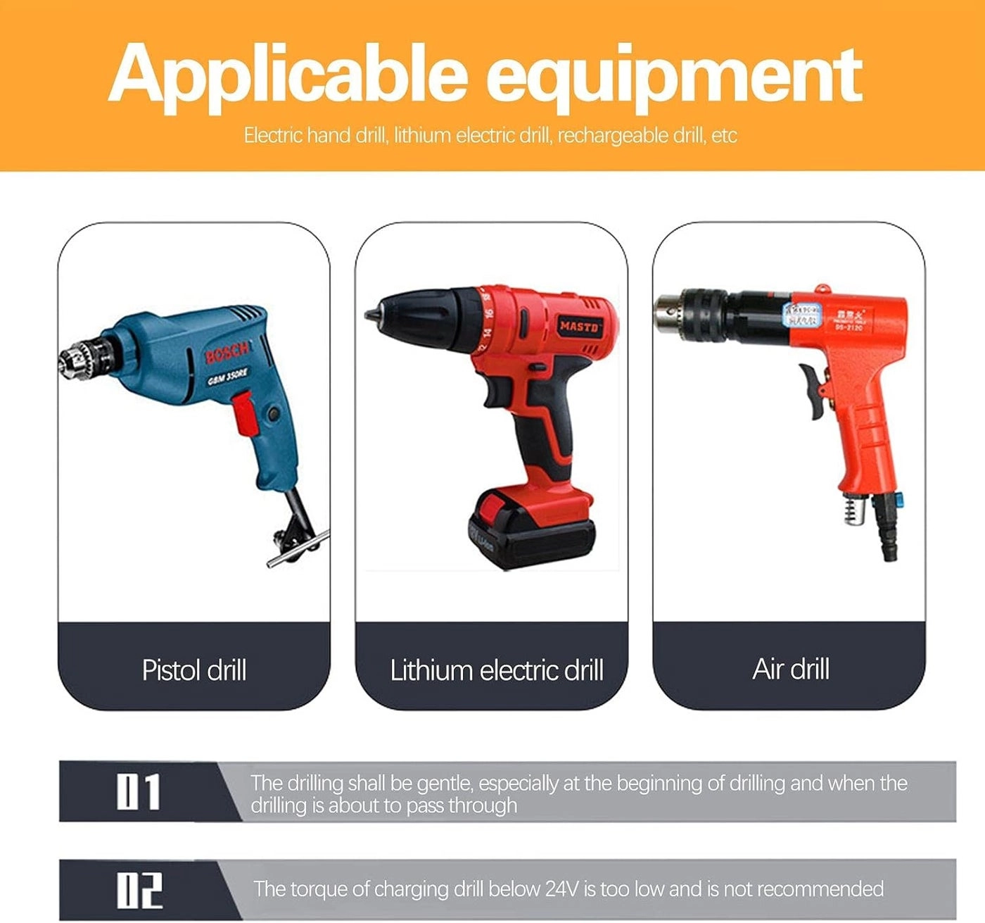 Self Tapping Screws + Triangle Drill Bit - 101mm + Limit Ring + Allen Wrench + Bit + Expansion Bolt - 39.5mm