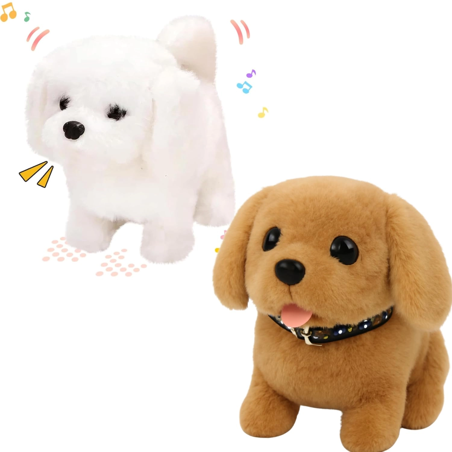 jb's land Cute White & Brown Dog 16 cm Plush - soft sound