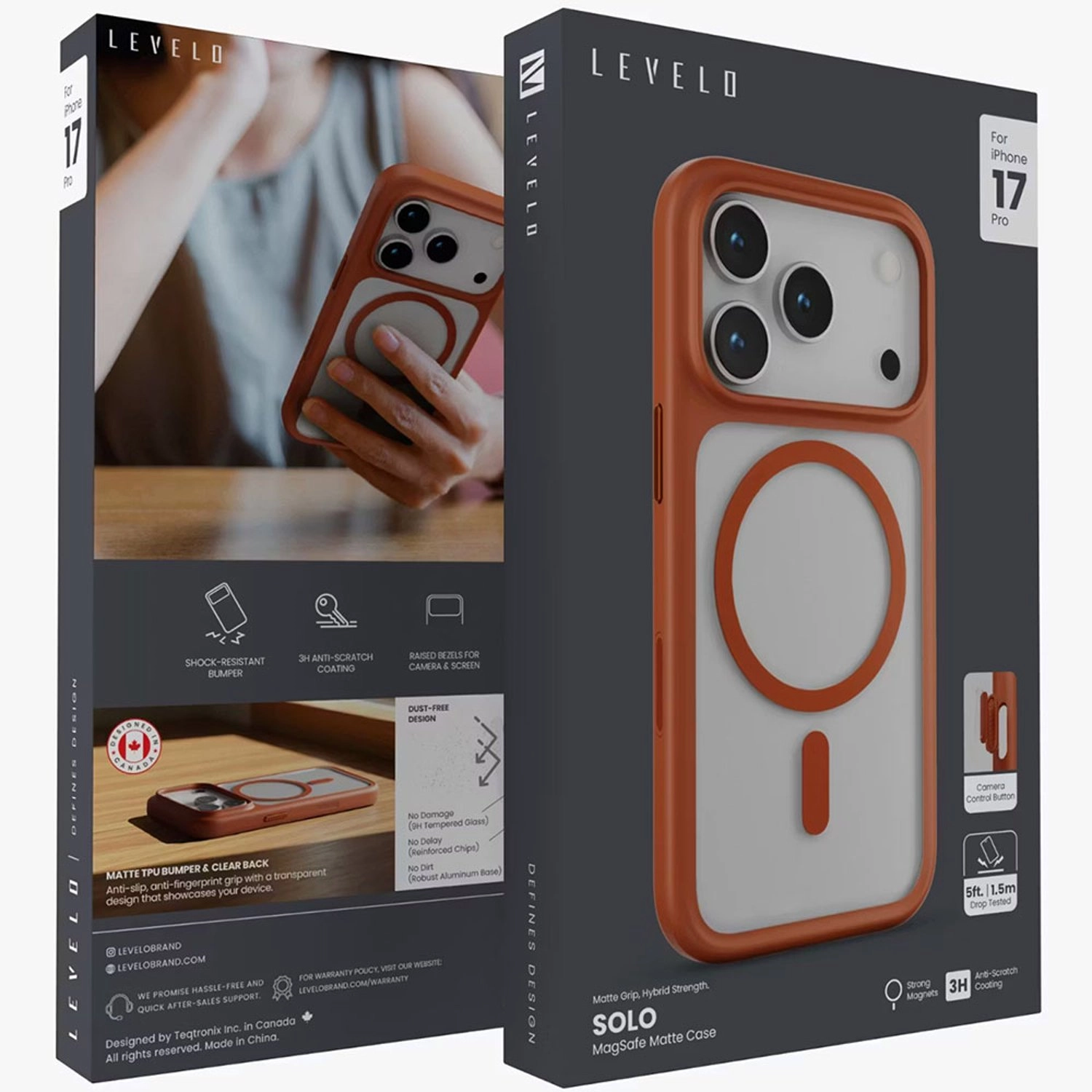 Solo Matte MagSafe Case - Tempered Glass, TPU for iPhone 17 Pro