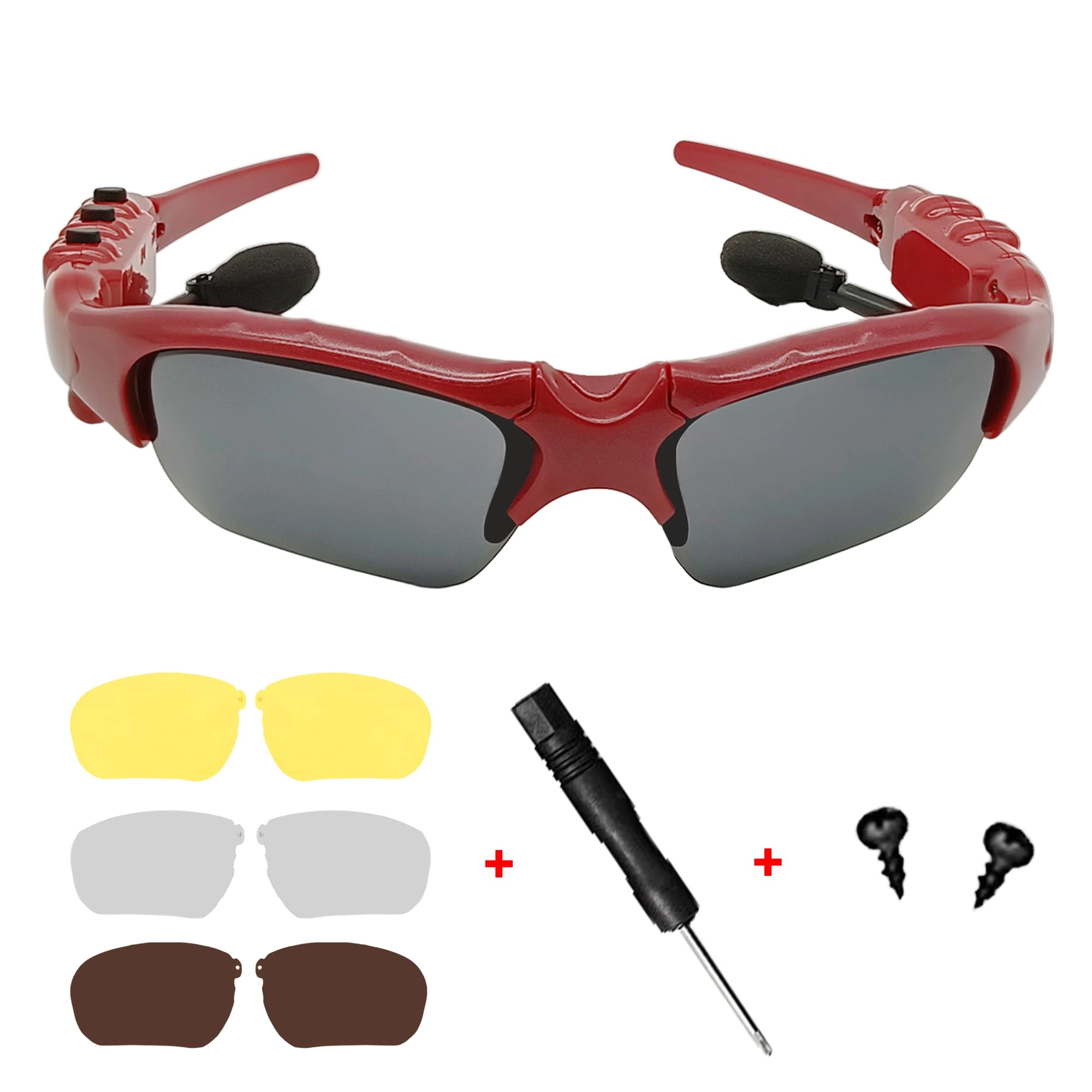 KONLEYA Smart Glasses - Bluetooth Red