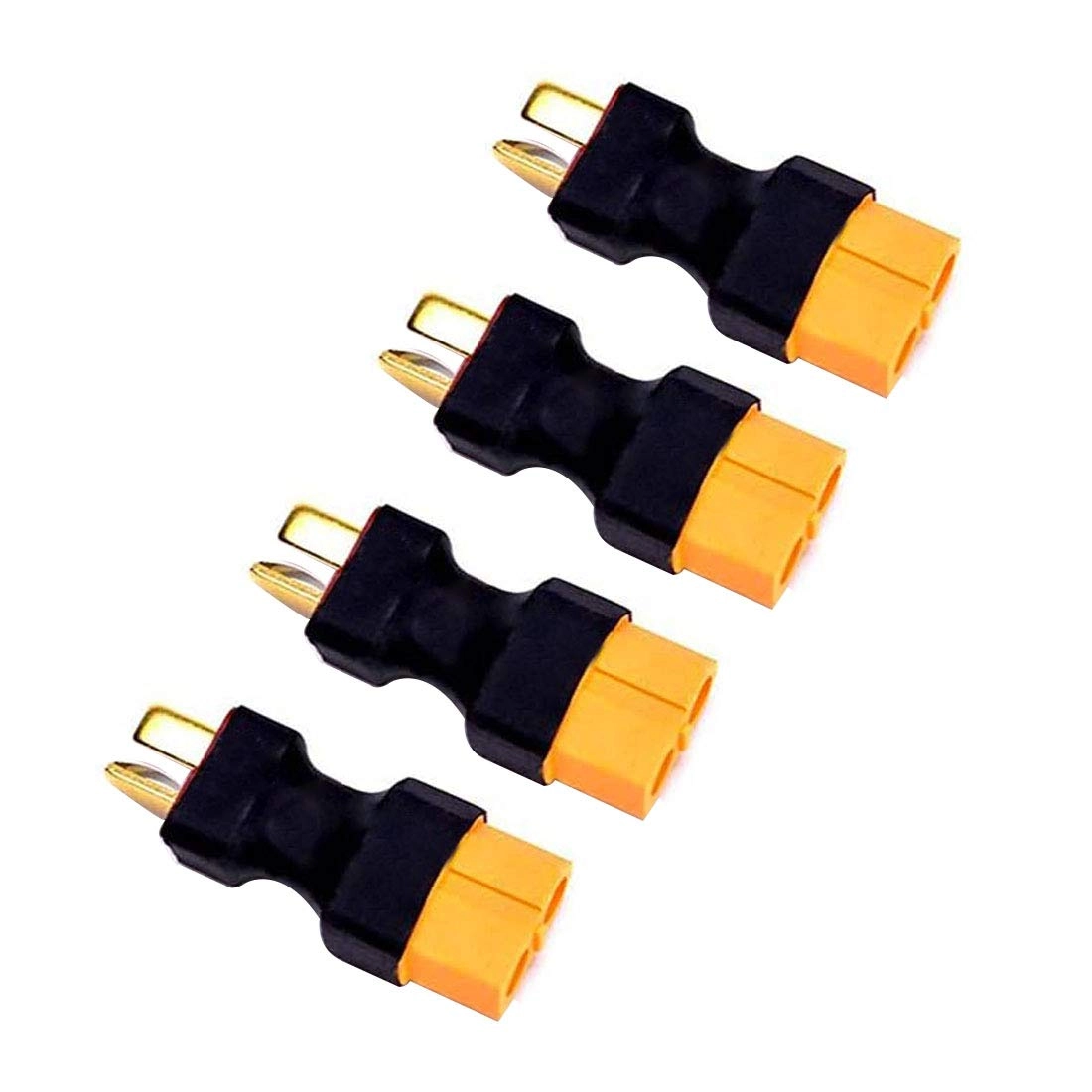 FLY RC XT60 Female to Male Deans T Plug Connector Adapter - 4PCS No Wires