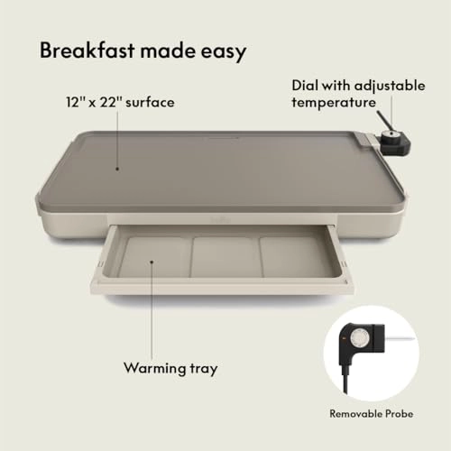 XL Electric Ceramic Titanium Griddle - 1500W 56 cm