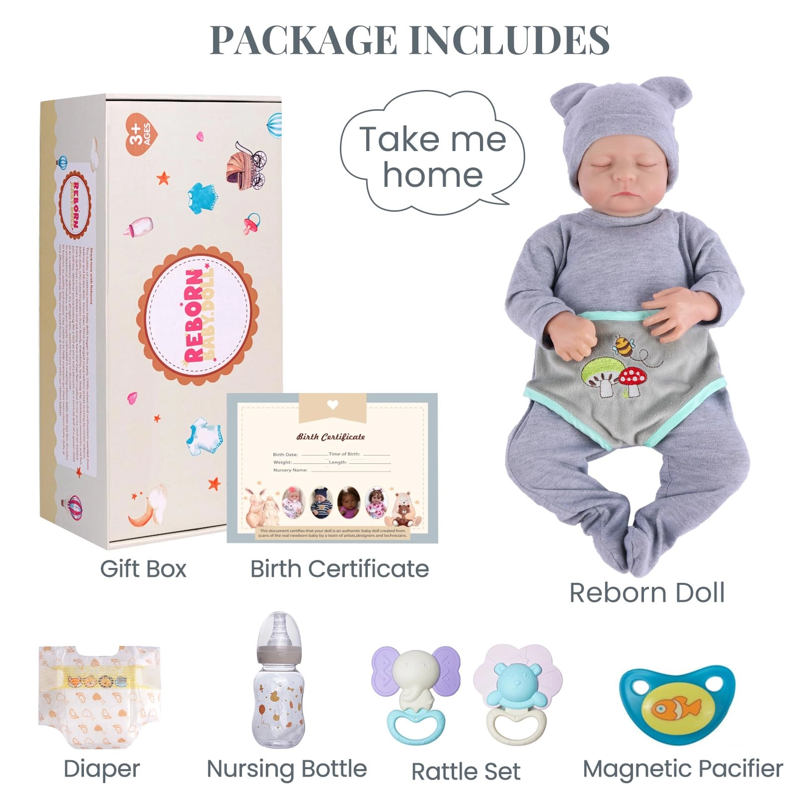 Reborn Baby Doll - 17Inch Cloth Body African American