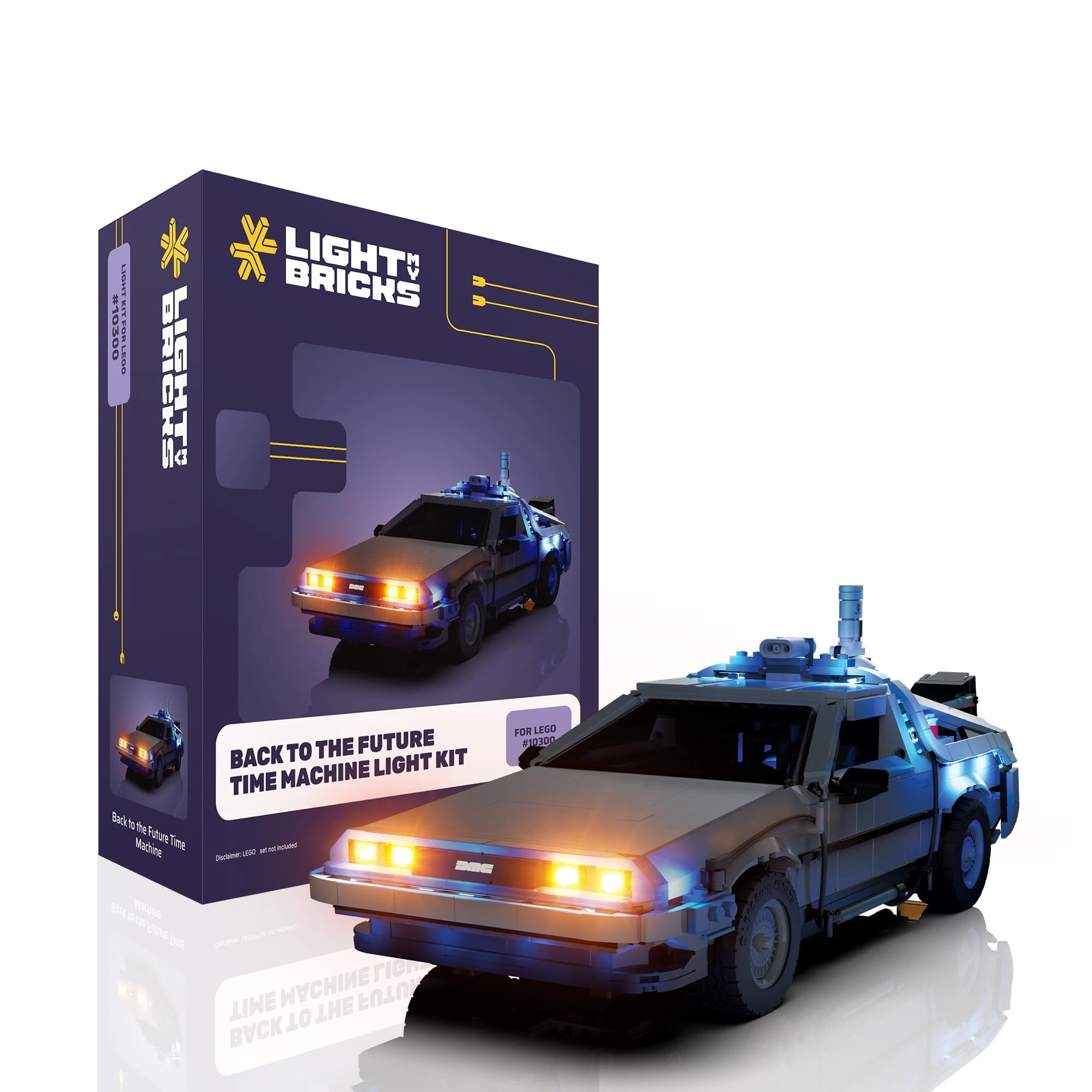 Light My Bricks LED Light Kit Compatible with Lego 10300 Back to The Future Time Machine