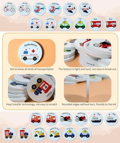 Wooden Match Memory Game - Ages 3-7 24 pieces