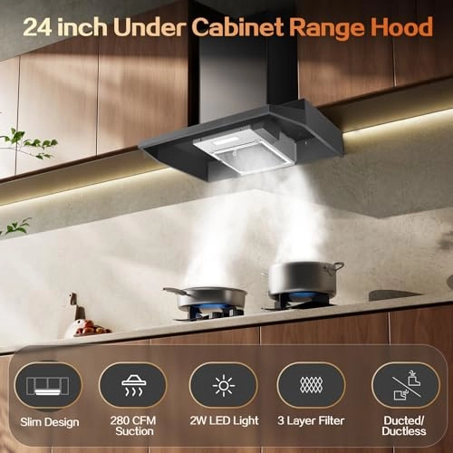 Under Cabinet Range Hood - 280 CFM 24 inch