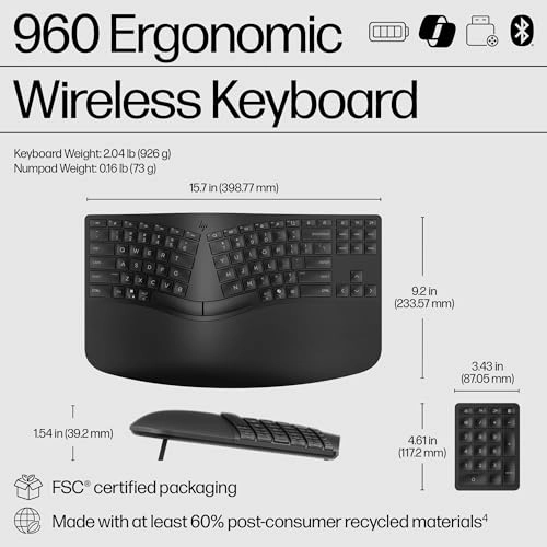960 Ergonomic Wireless Keyboard - Bluetooth