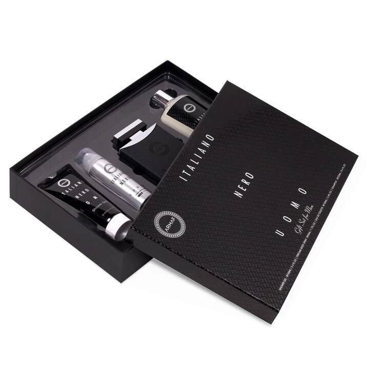 Sterling Perfumes Italiano Nero Eau de Parfum + Italiano Nero Shower Gel + Italiano Nero Perfumed Body Spray + Italiano Nero Shampoo - Eau de Toilette 4 Pieces