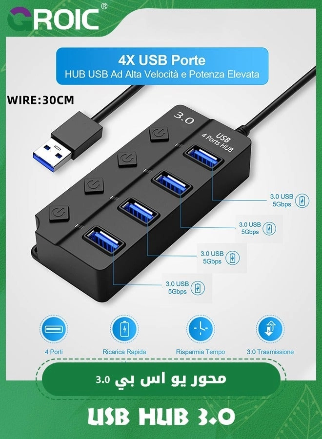 USB Hub - 4-Port 1xUSB3.0 3xUSB2.0