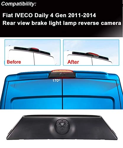 Brake Light Reversing Camera + Rear View Mirror Monitor - Night vision 628 x 586 pixels