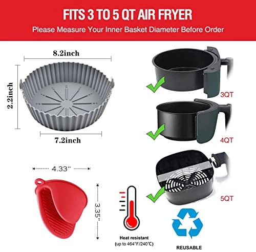 Air Fry Silicone Insert - food grade silicone 2pcs
