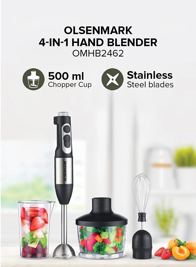 Olsenmark OMHB2462 - 4 in 1 hand blender 2-speed modes Stainless steel blades