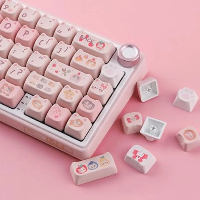 PBT KEYCAPS - 140 Keys Pink MAO Profile