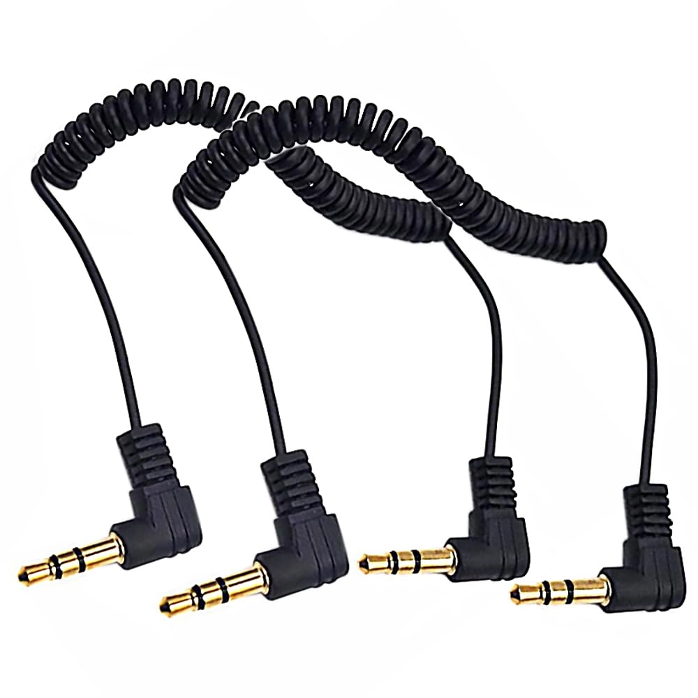 Kework 3.5mm TRS Audio Coiled Cable - 30cm Pack