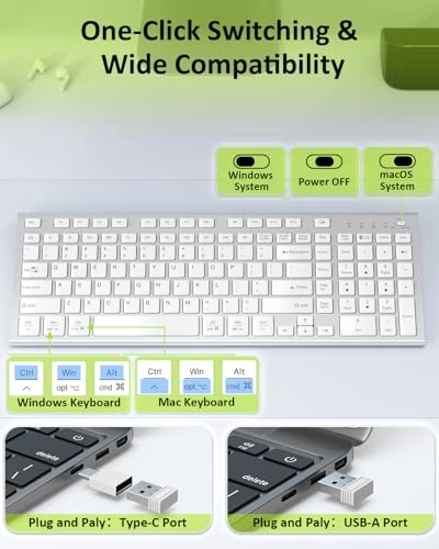 K80AAA-RG - QWERTY RF, USB-A, USB-C